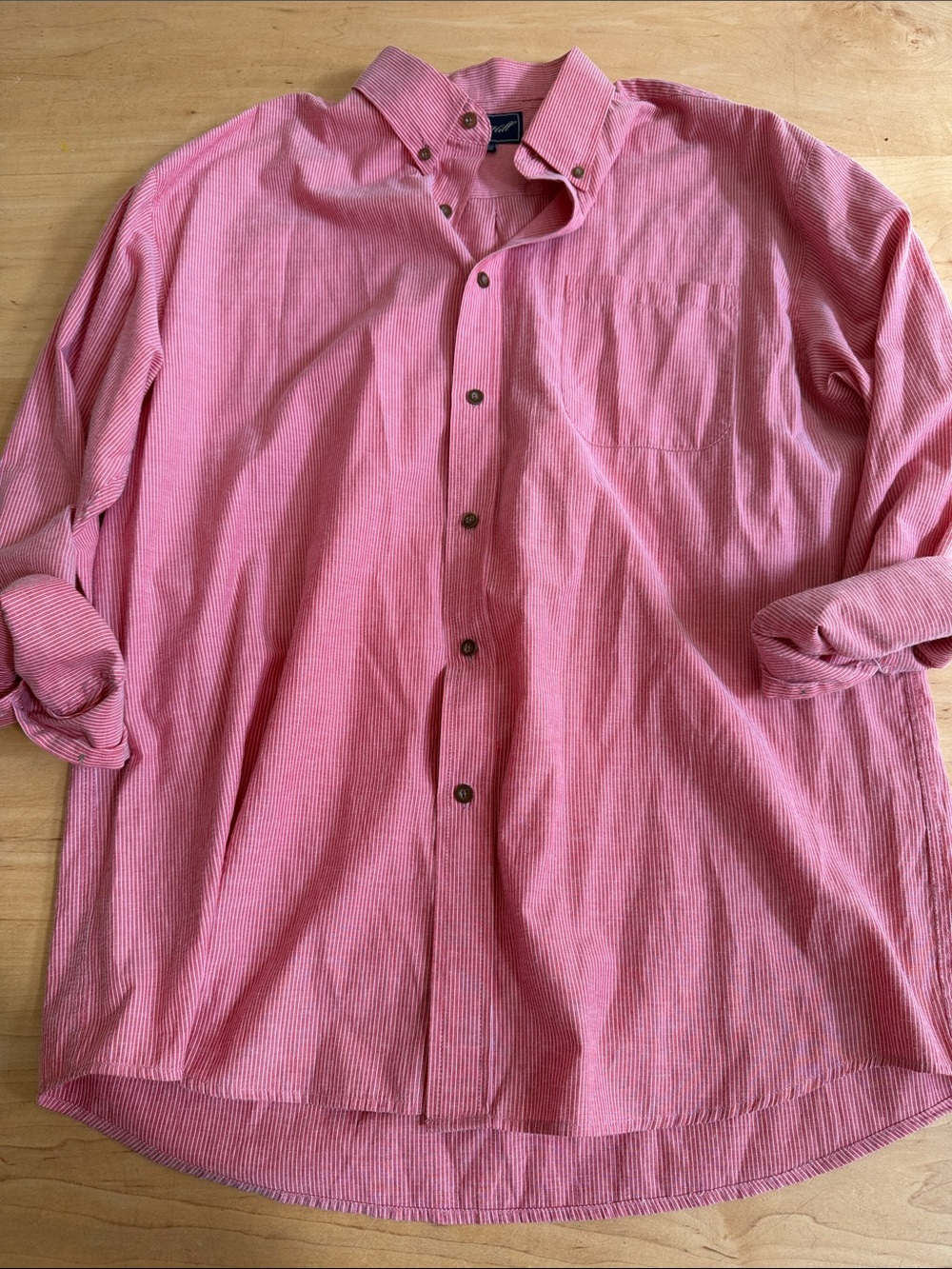 Men's Casual Button-Down Shirt - Pink